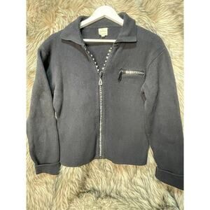 Von‎ Saken Knit Full Zip Black Sweater Jacket Women's Size L